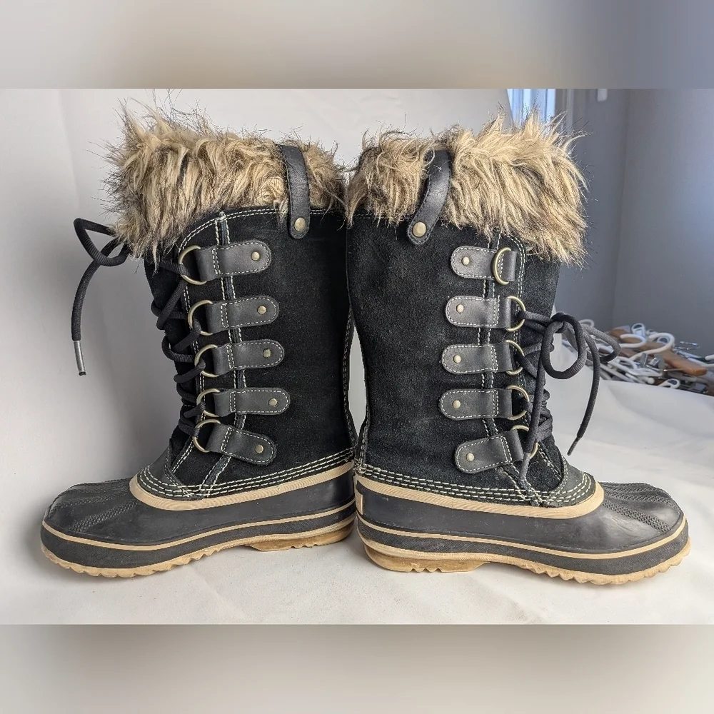 SOREL Women Winter Black Boots Suede Waterproof Size 5 US Snow Boots - Picture 7 of 10